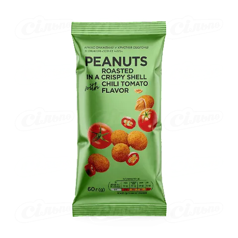 Арахіс «Премія»® у хрусткій оболонці зі смаком томату чилі, 60г