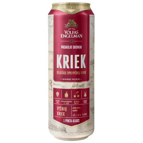 Пиво Volfas Engelman Kriek ж/б 4% 0,568л