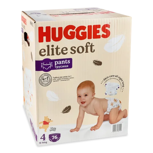 Підгузники-Трусики Для Дітей 9-14кг 4 Elite Soft Huggies, В/ґ, 76шт