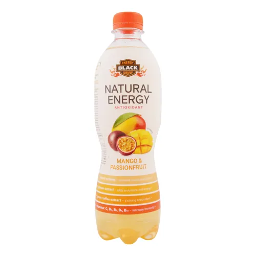 Напій енергетичний сильногазований безалкогольний Mango&Passionfruit Natural Energy Black п/пл 0.5л