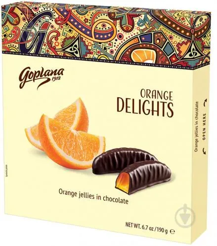 Мармелад Goplana Delights Orange жувальний у шоколаді 190г