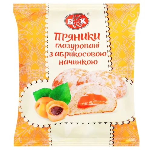 Пряники БКК глазуровані з абрикосовою начинкою 300г