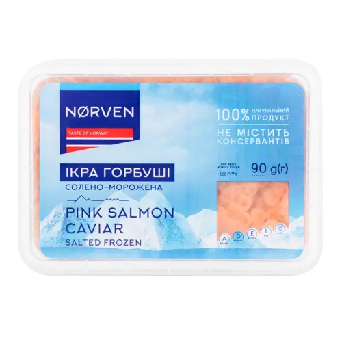 Ікра горбуші солоно-морожена Norven п/у 90г