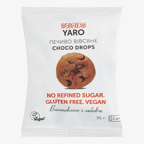 Печиво вівсяне Choco Drops Yaro м/у 36г