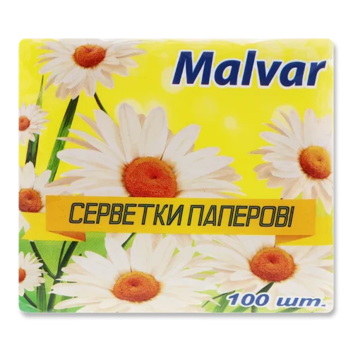 Паперові Серветки Вищого Ґатунку Malvar, Білий, 100 шт