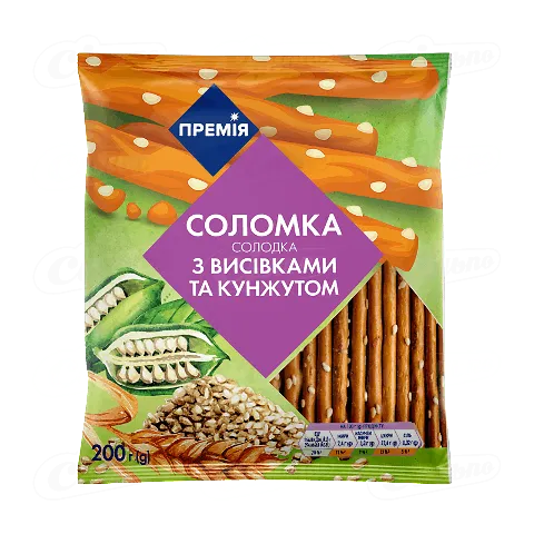 Соломка «Премія»® з висівками та кунжутом солодка, 200г
