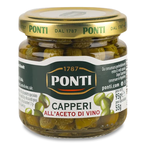 Каперси В/Ґ Ponti В Винному Оцті, 200г