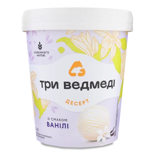 Десерт Заморожений 8% Ванільний В/ґ, Три Ведмеді, 320г