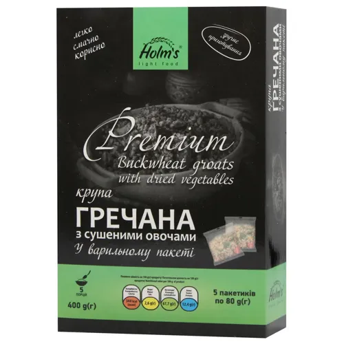 Крупа гречана Holms з сушеними овочами 400г