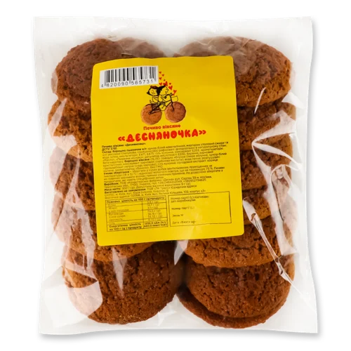 Печиво Вівсяне Вищого Ґатунку ТОВ Кондитерська Фабрика Десна, 300г