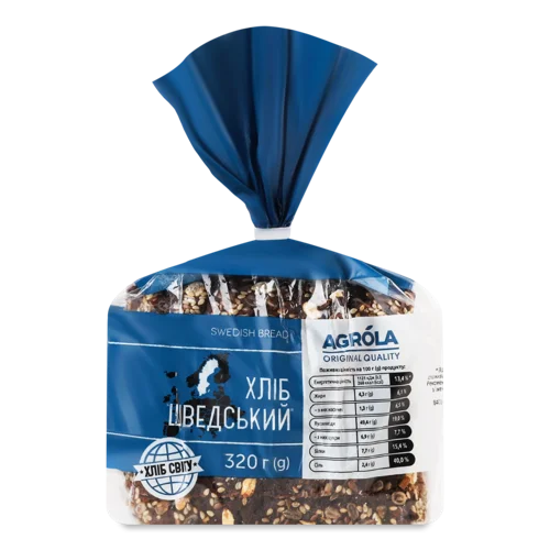 Хліб Нарізний Шведський Agrola, в/ґ, к/у 320г