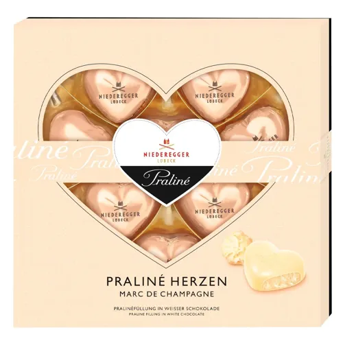 Цукерки Niederegger Marc de Champagne Серця 125г
