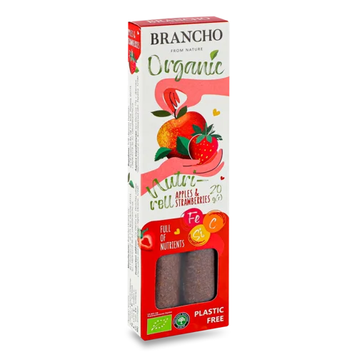 Солодощі Роли Плодово-Ягідні Яблуко-Полуниця, Organic Brancho, к/у 20г