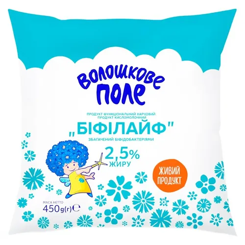 Напій кисломолочний «Волошкове Поле» Біфілайф 2,5%, 450г