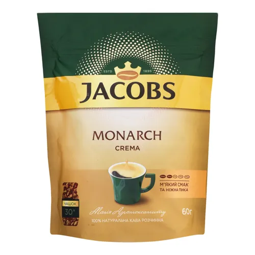 Кава розчинна порошкоподібна Crema Jacobs Monarch д/п 60г