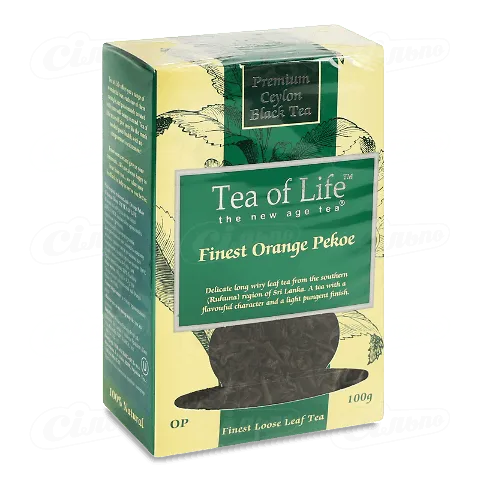 Чай чорний Tea of Life Finest OP, байховий, крупнолистовий 100г