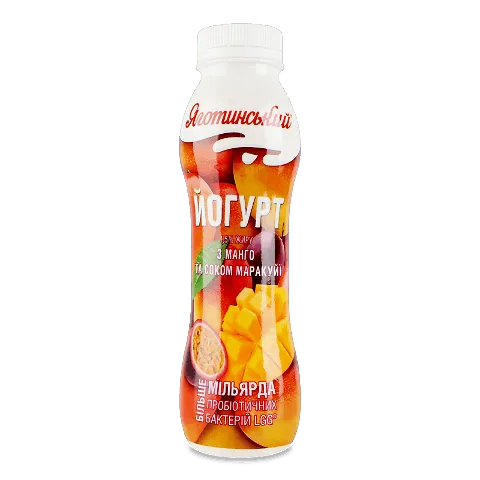 Йогурт питний з манго та соком маракуйї 1,5%, 270г