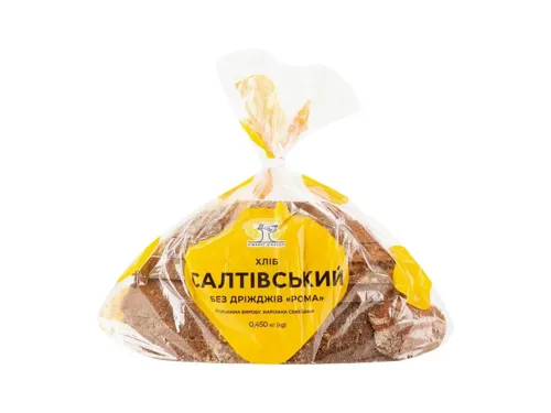 Хліб половинка у нарізці без дріжджів Салтівський Рома м/у 0.45кг