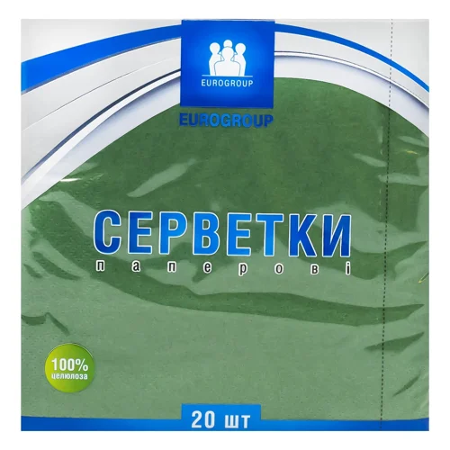 Серветки зелені Eurogroup 20шт