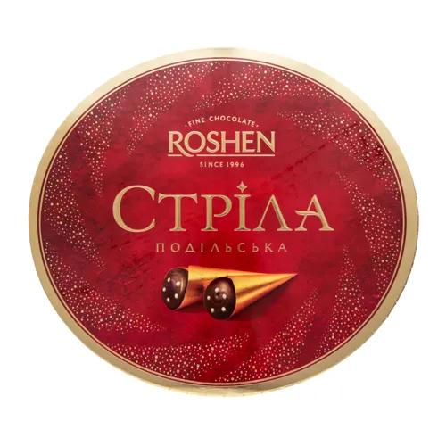 Цукерки глазуровані шоколадною глазур'ю Стріла Подільська Roshen к/у 200г