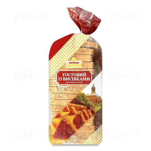 Хліб «Сумська паляниця» «Тостовий» з висівками нарізаний, 400г