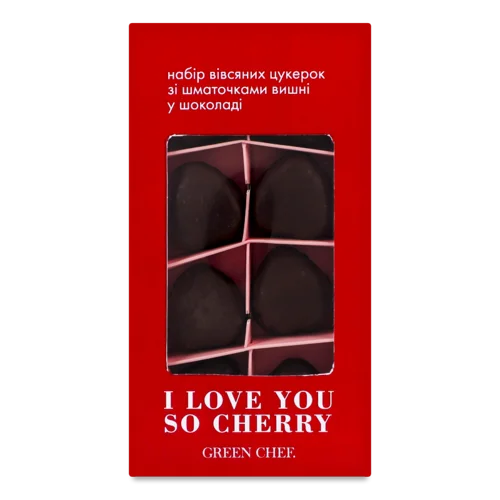 Цукерки Вівсяні Зі Шматочками Вишні У Шоколаді З Підсолоджувачами, к/у 160г