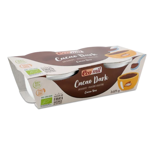 Десерт Рослинний З Темного Какао Органічний Ecomil, Картонна Упаковка 2х125г