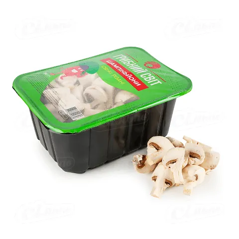 Гриби шампіньйони Грибний світ свіжі різані, 380г