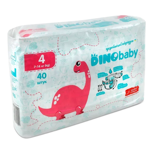 Підгузки Дитячі 7-14кг 4 Dinobaby В/ґ 40шт