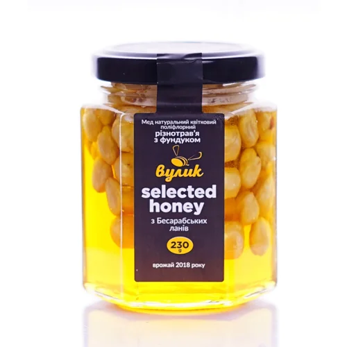 Мед Вулик Selected honey різнотрав`я з фундуком, 230г,230г