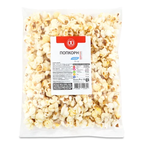 Попкорн Солоний Вищого Ґатунку ТМ '1', м/у 70г