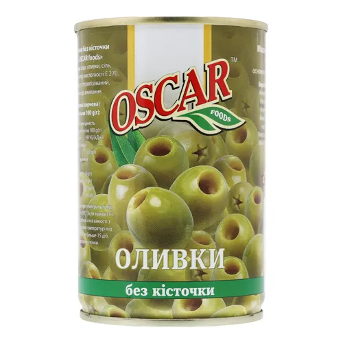 Оливки без кісточки Oscar з залізній банці 300г