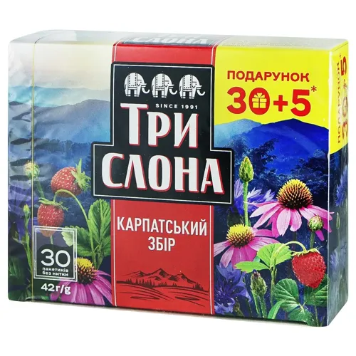 Чай трав'яний Три Слона Карпатський збір 35шт*1,4г