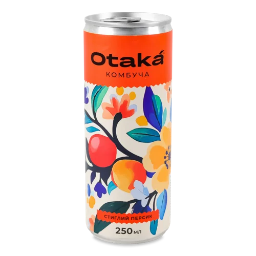 Напій Безалкогольний Слабогазований Комбуча Стиглий Персик, з/б 250мл