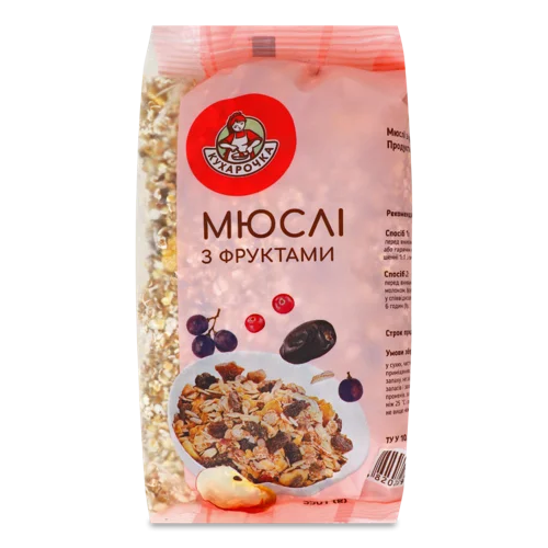 Мюслі З Фруктами, Вищого Ґатунку, Картонна Упаковка, 350 Г