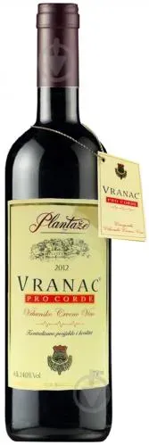 Вино Plantaze Vranac pro Corde червоне сухе 14% 0,75л