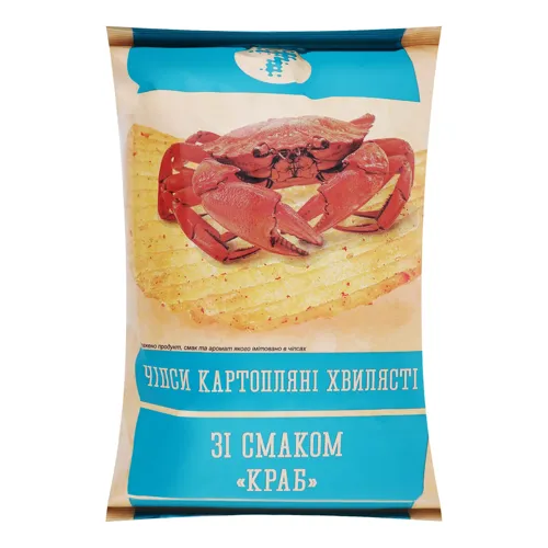 Чіпси Семерка 110г хвилясті зі смаком краба