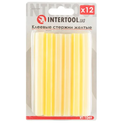 Комплект Intertool стержнів жовтих клеєвих 12шт