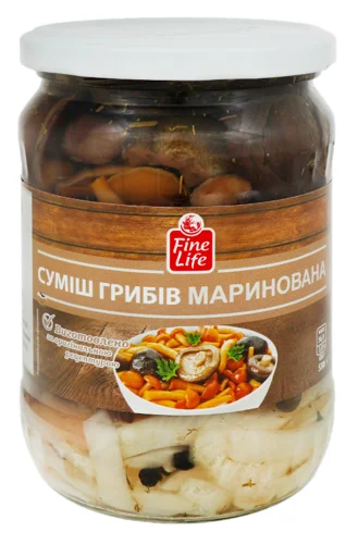 Мікс Маринованих Грибів, В/ґ, 530 Г