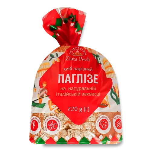 Хліб Нарізний На Натуральній Італійській Заквасці Паглізе, м/у 220г