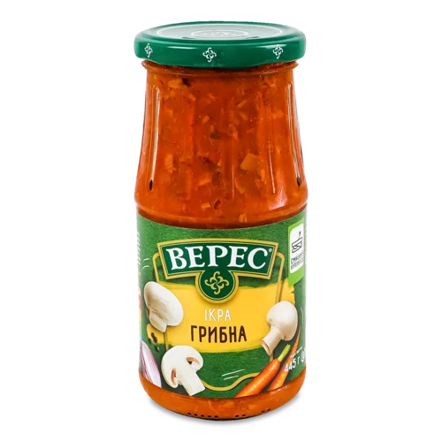 Ікра Грибна Стерилізована Верес Скляна Банка 445г