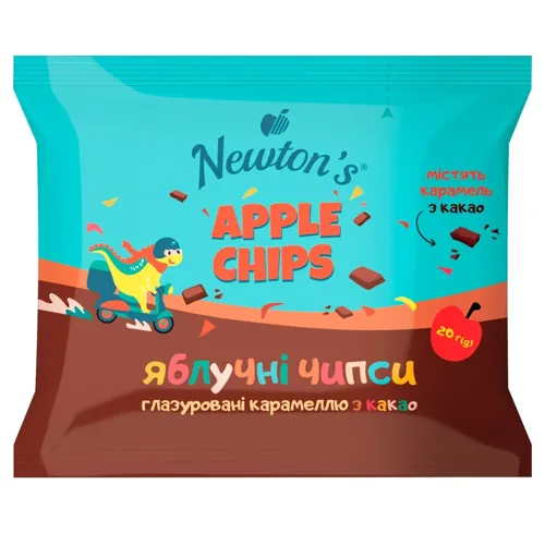 Чіпси яблучні Newton's з какао та карамеллю без глютену 20г