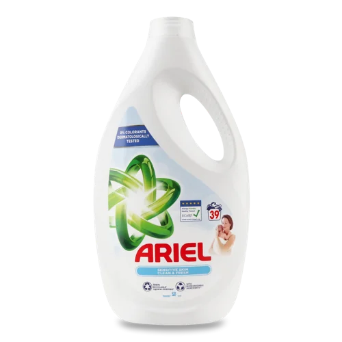 Мийний Рідкий Засіб Sensitive Clean&Fresh Ariel, Синтетичний, 1.95л