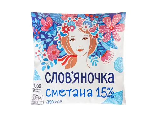 Сметана 15% Слов'яночка м/у 350г