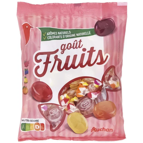 Цукерки Auchan фруктові смаки 350г