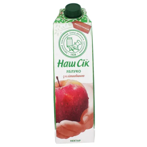 Сік Наш Сік Яблуко з клітковиною 0,95л х12