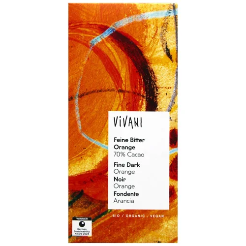 Шоколад темний Vivani органічний з апельсином 70% 80г