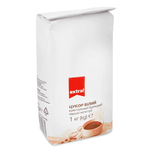 Цукор Extra! білий кристалічний 1 категорія,1 кг