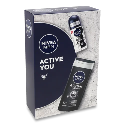 Косметичний Набір: Гель для Душу Active Clean 250мл + Антиперспірант Original Black&White 50мл, активний догляд для чоловіків