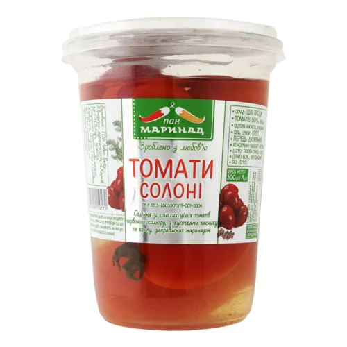 Томати солоні Пан маринад ст 300г